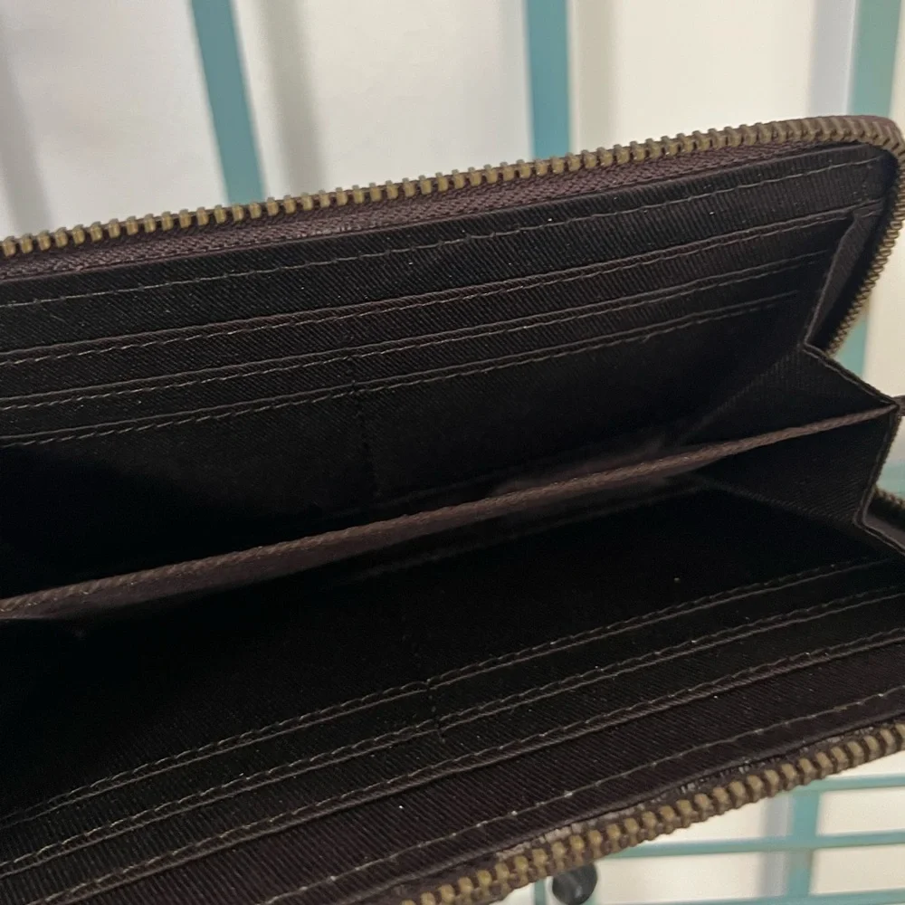 NWT Hand Tooled Leather Wallet Black Brown Floral Western Cowgirl Boho